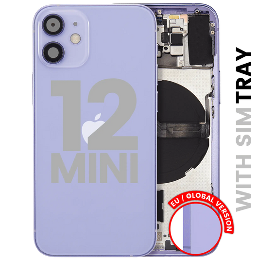 Back Housing W/ Small Parts For iPhone 12 Mini (EU / Global Version) (Used OEM Pull: Grade B) (Purple)