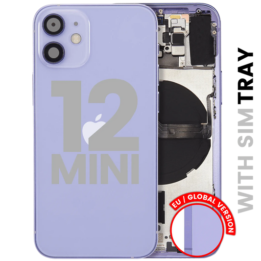 Back Housing W/ Small Parts For iPhone 12 Mini (EU / Global Version) (Used OEM Pull: Grade C) (Purple)
