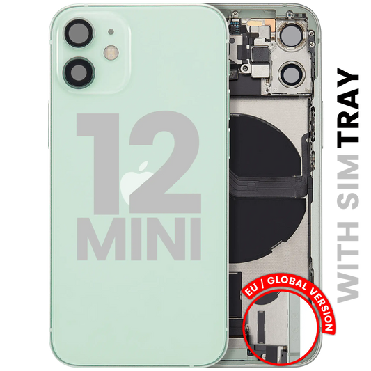 Back Housing W/ Charging Port Flex & Small Parts For iPhone 12 Mini (EU / Global Version) (Used OEM Pull: Grade B) (Green)