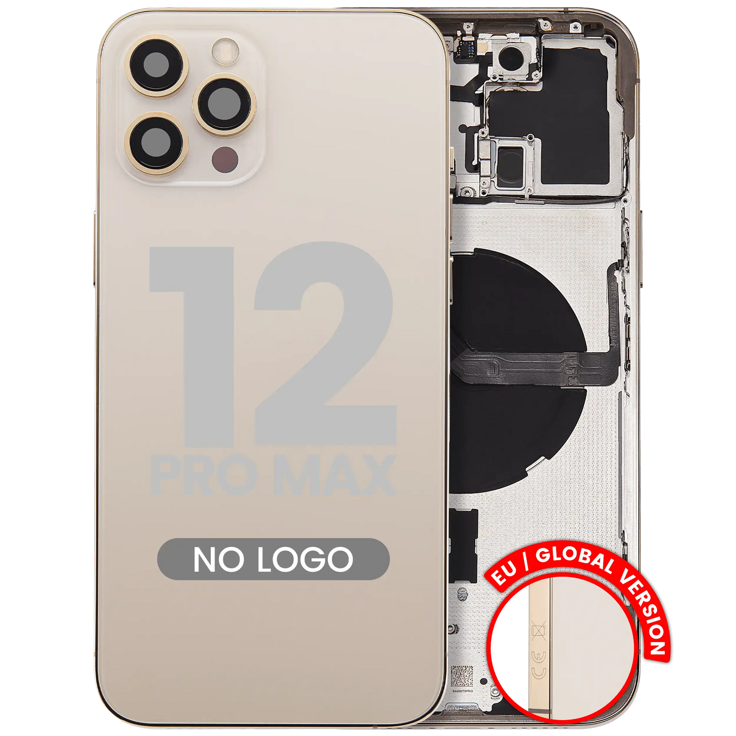 Back Housing W/ Small Parts For iPhone 12 Pro Max (EU / Global Version) (Aftermarket Plus) (Gold)