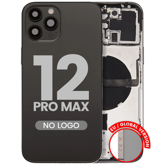 Back Housing W/ Small Parts For iPhone 12 Pro Max (EU / Global Version) (Aftermarket Plus) (Graphite)