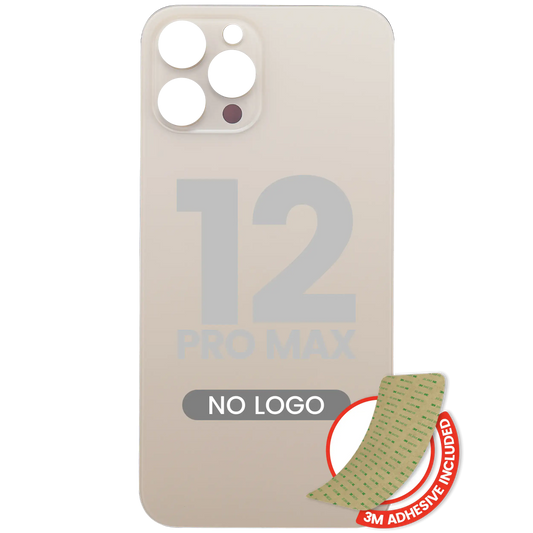 Back Glass With 3M Adhesive For iPhone 12 Pro Max (No Logo / Large Camera Hole) (Gold)