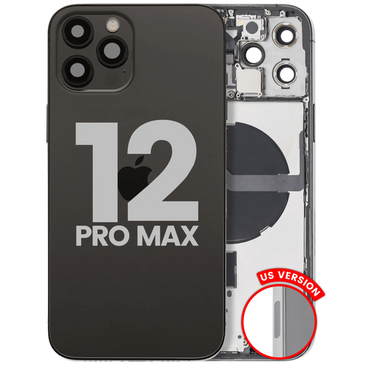 Back Housing W/ Small Parts For iPhone 12 Pro Max (US Version) (Used OEM Pull: Grade A) (Graphite)