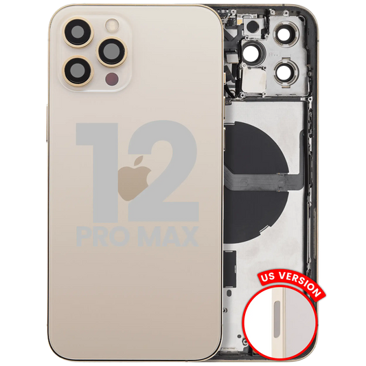 Back Housing W/ Small Parts For iPhone 12 Pro Max (US Version) (Used OEM Pull: Grade A) (Gold)