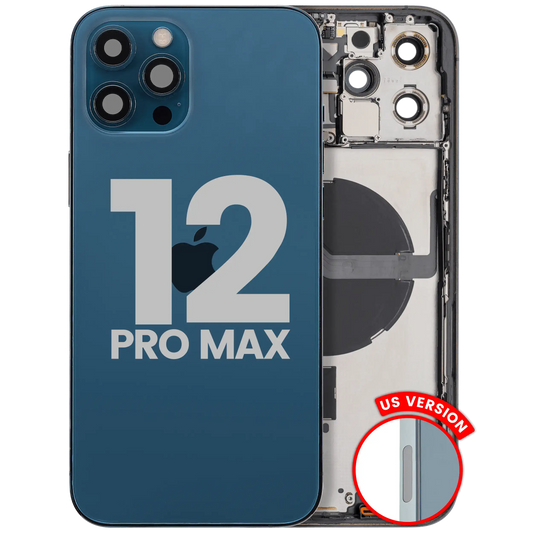 Back Housing W/ Small Parts For iPhone 12 Pro Max (US Version) (Used OEM Pull: Grade A) (Pacific Blue)