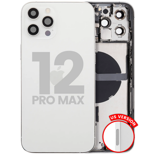 Back Housing W/ Small Parts For iPhone 12 Pro Max (US Version) (Used OEM Pull: Grade B) (Silver)
