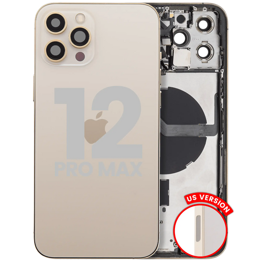 Back Housing W/ Small Parts For iPhone 12 Pro Max (US Version) (Used OEM Pull: Grade B) (Gold)