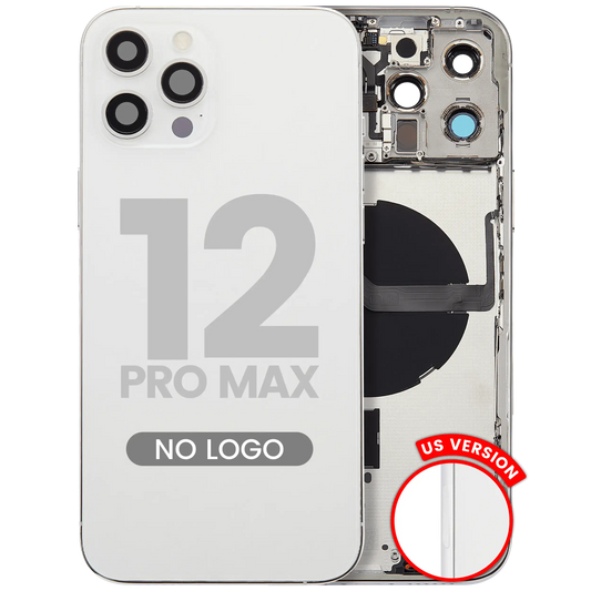 Back Housing W/ Small Parts For iPhone 12 Pro Max (US Version) (Aftermarket Plus) (Silver)