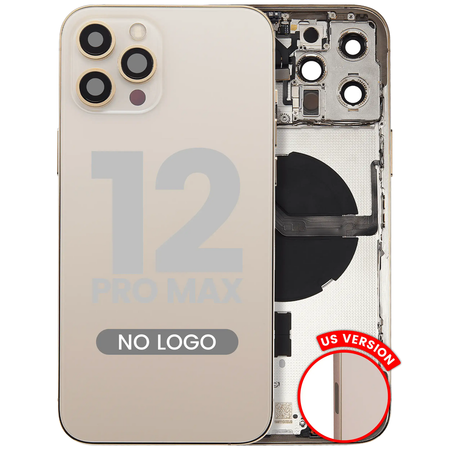 Back Housing W/ Small Parts For iPhone 12 Pro Max (US Version) (Aftermarket Plus) (Gold)