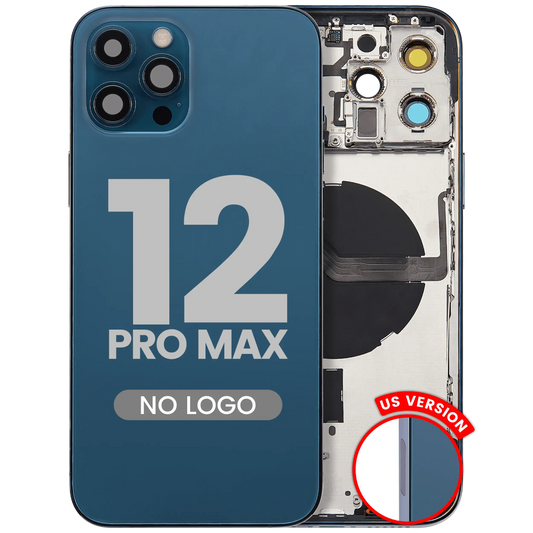 Back Housing W/ Small Parts For iPhone 12 Pro Max (US Version) (Aftermarket Plus) (Pacific Blue)