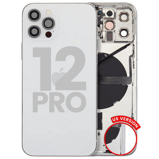Back Housing W/ Small Parts For iPhone 12 Pro (US Version) (Used OEM Pull: Grade A) (Silver)