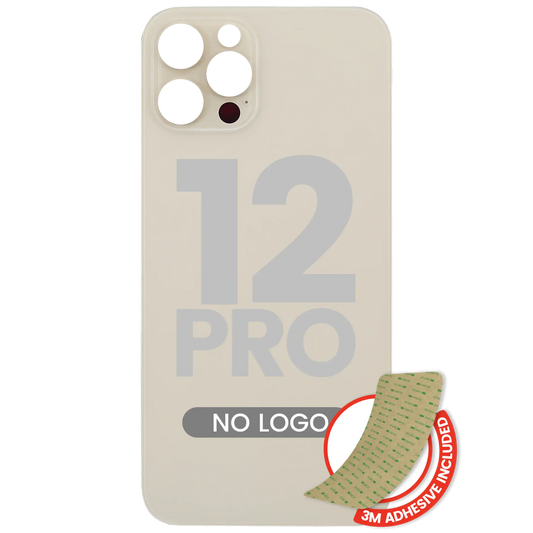 Back Glass With 3M Adhesive For iPhone 12 Pro (No Logo / Large Camera Hole) (Gold)