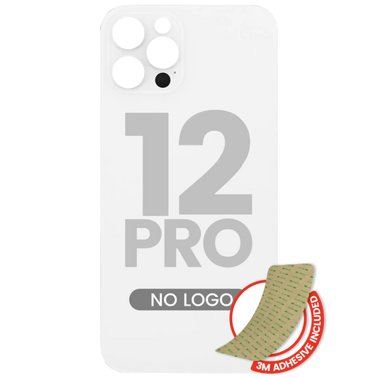 Back Glass With 3M Adhesive For iPhone 12 Pro (No Logo / Large Camera Hole) (Silver)