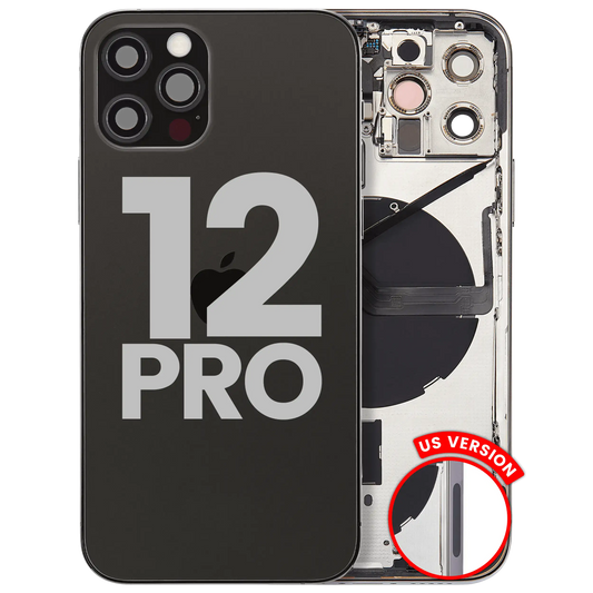 Back Housing W/ Small Parts For iPhone 12 Pro (US Version) (Used OEM Pull: Grade A) (Graphite)