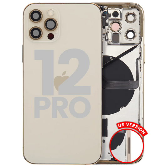 Back Housing W/ Small Parts For iPhone 12 Pro (US Version) (Used OEM Pull: Grade A) (Gold)