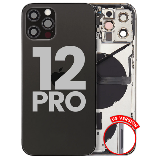 Back Housing W/ Small Parts For iPhone 12 Pro (US Version) (Used OEM Pull: Grade B) (Graphite)