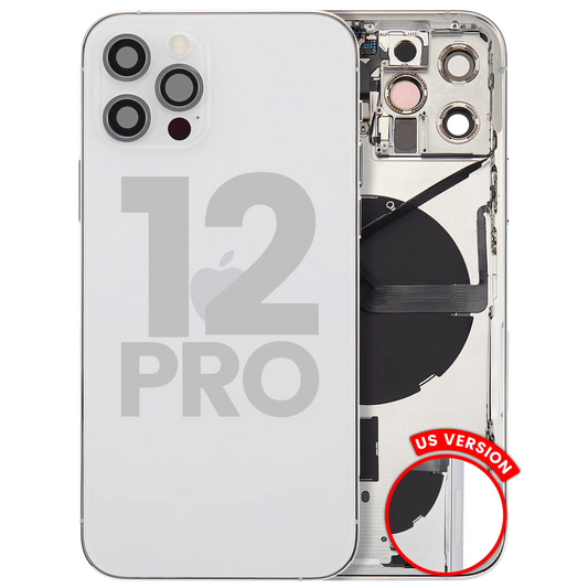 Back Housing W/ Small Parts For iPhone 12 Pro (US Version) (Used OEM Pull: Grade B) (Silver)