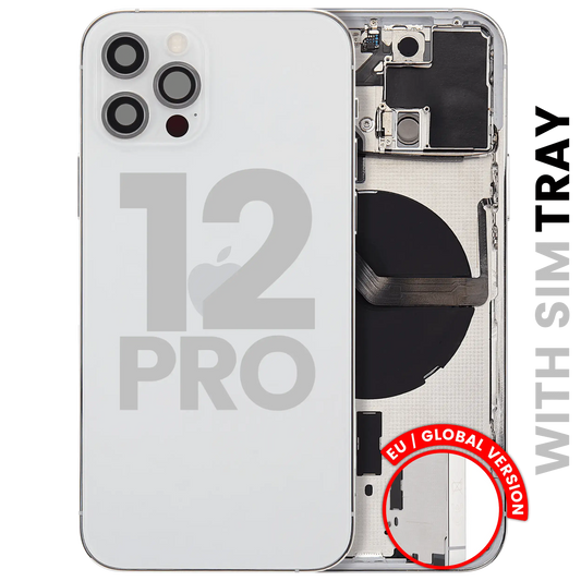 Back Housing W/ Small Parts For iPhone 12 Pro (EU / Global Version) (Used OEM Pull: Grade C) (Silver)