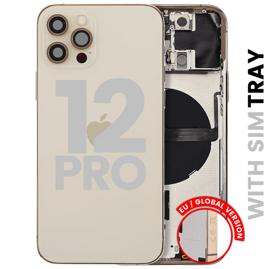 Back Housing W/ Small Parts For iPhone 12 Pro (EU / Global Version) (Used OEM Pull: Grade C) (Gold)