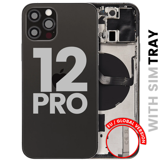 Back Housing W/ Small Parts For iPhone 12 Pro (EU / Global Version) (Used OEM Pull: Grade B) (Graphite)