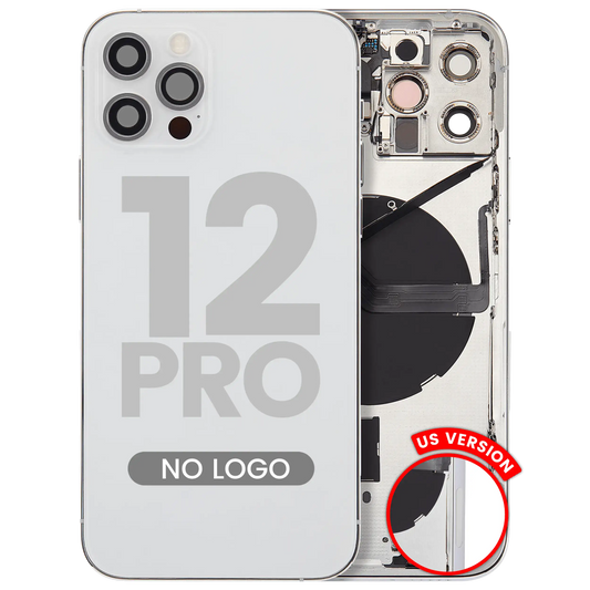 Back Housing W/ Small Parts For iPhone 12 Pro (US Version) (Aftermarket Plus) (Silver)