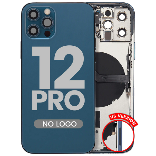 Back Housing W/ Small Parts For iPhone 12 Pro (US Version) (Aftermarket Plus) (Pacific Blue)