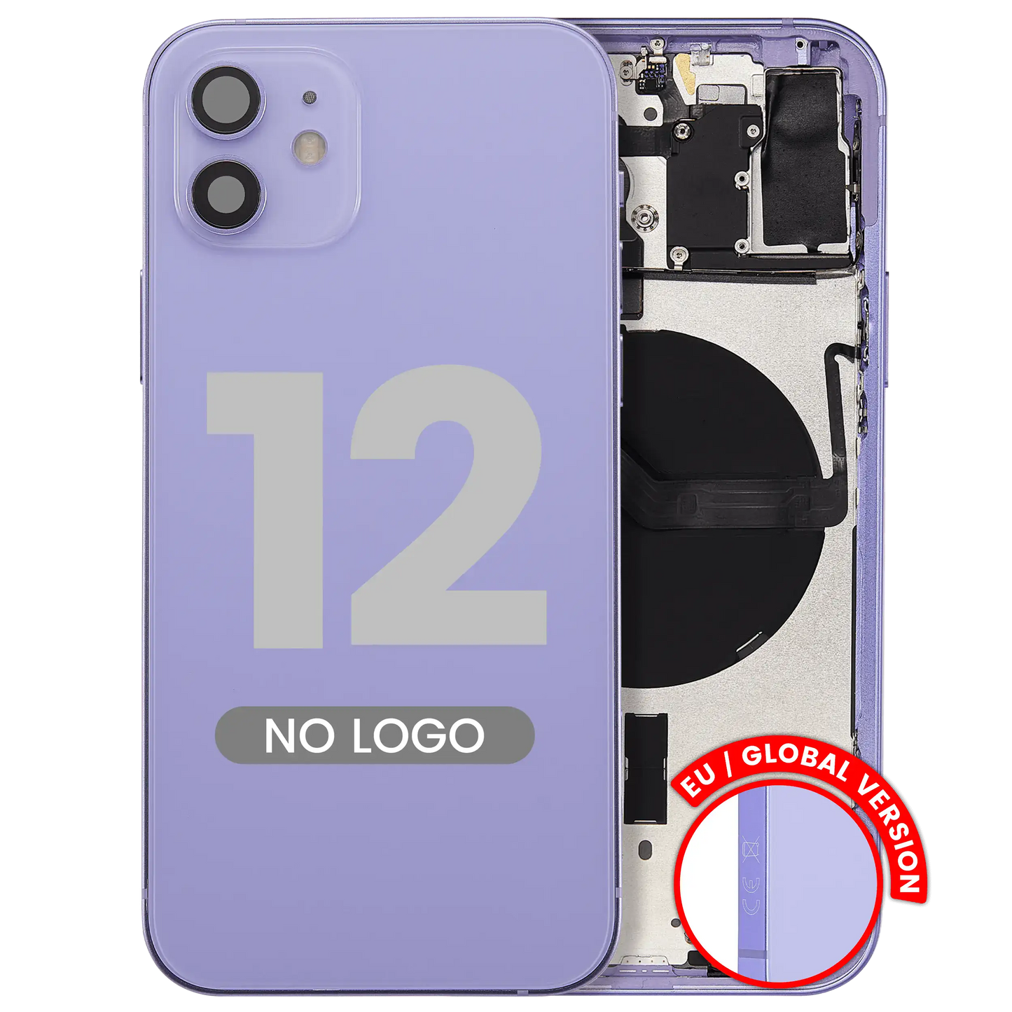 Back Housing W/ Small Parts For iPhone 12 (EU / Global Version) (Aftermarket Plus) (Purple)