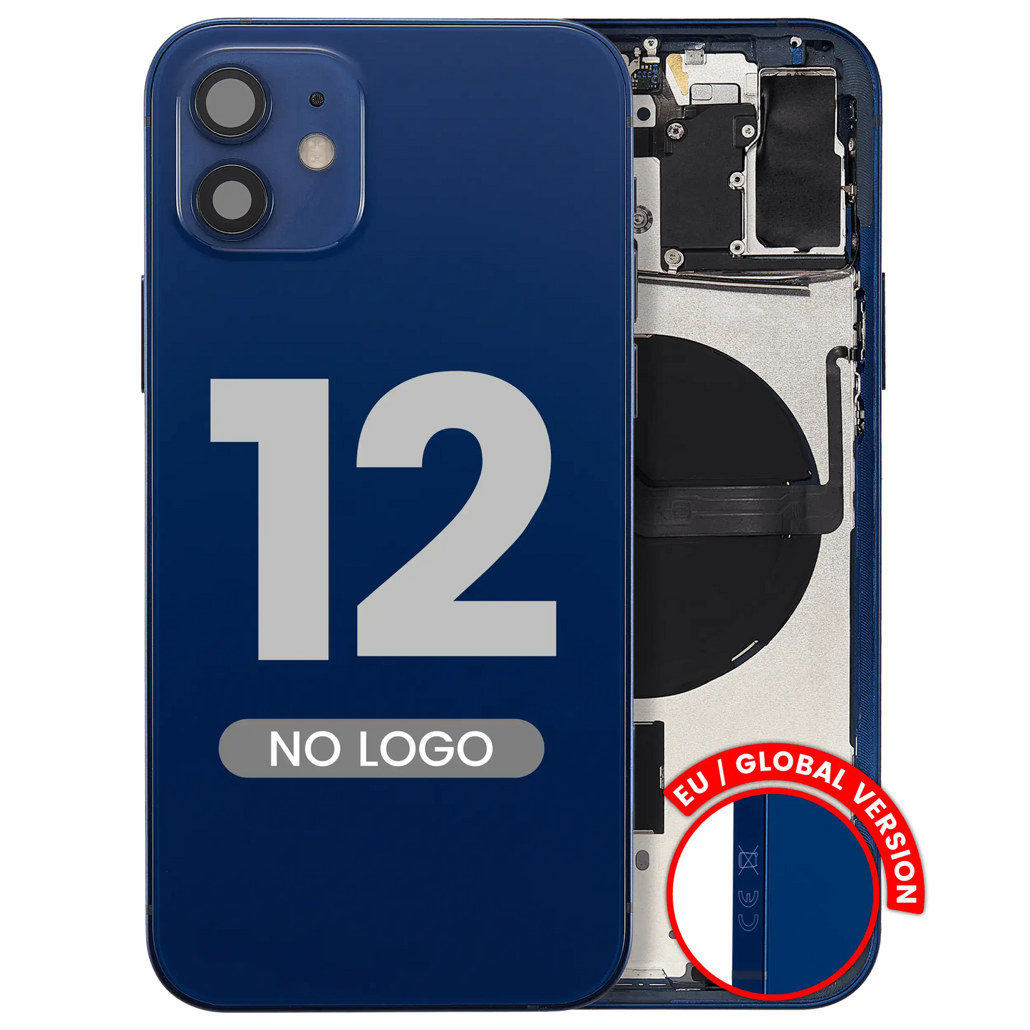 Back Housing W/ Small Parts For iPhone 12 (EU / Global Version) (Aftermarket Plus) (Blue)