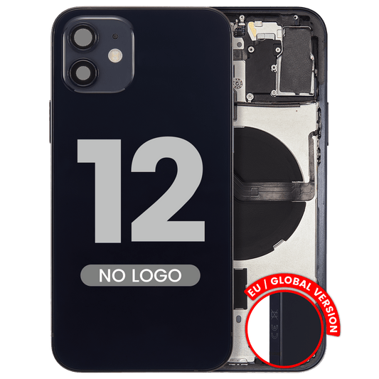 Back Housing W/ Small Parts For iPhone 12 (EU / Global Version) (Aftermarket Plus) (Black)