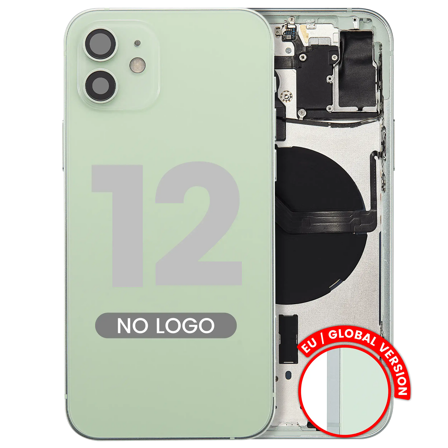 Back Housing W/ Small Parts For iPhone 12 (EU / Global Version) (Aftermarket Plus) (Green)