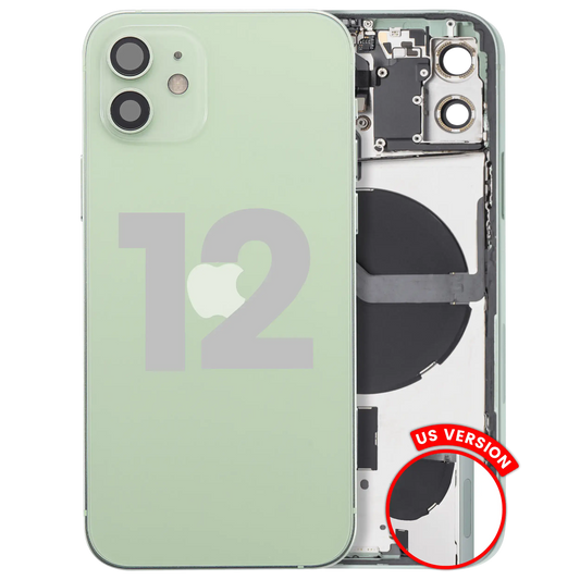 Back Housing W/ Small Parts For iPhone 12 (US Version) (Used OEM Pull: Grade A) (Green)