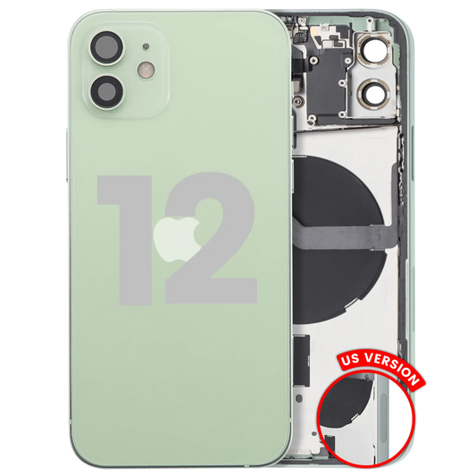 Back Housing W/ Small Parts For iPhone 12 (US Version) (Used OEM Pull: Grade B) (Green)