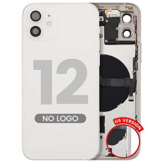 Back Housing W/ Small Parts For iPhone 12 (US Version) (Aftermarket Plus) (White)