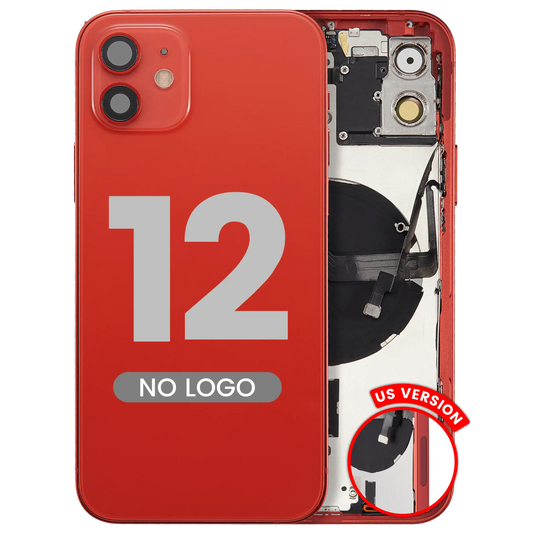 Back Housing W/ Small Parts For iPhone 12 (US Version) (Aftermarket Plus) (Red)