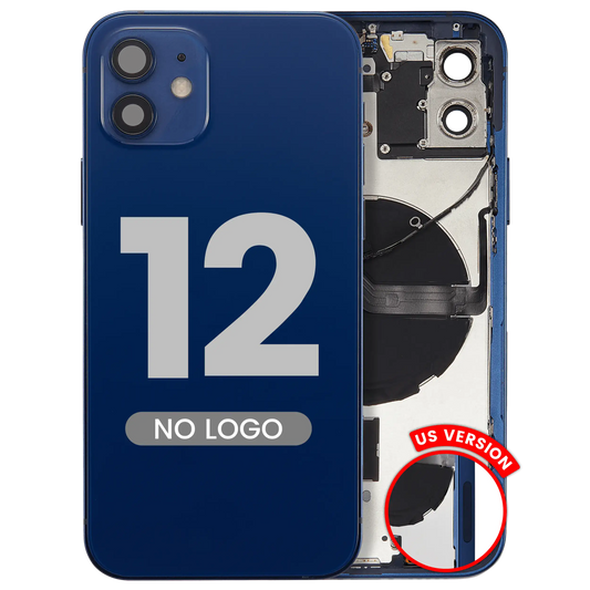Back Housing W/ Small Parts For iPhone 12 (US Version) (Aftermarket Plus) (Blue)