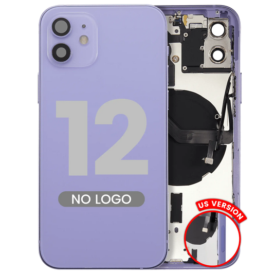 Back Housing W/ Small Parts For iPhone 12 (US Version) (Aftermarket Plus) (Purple)