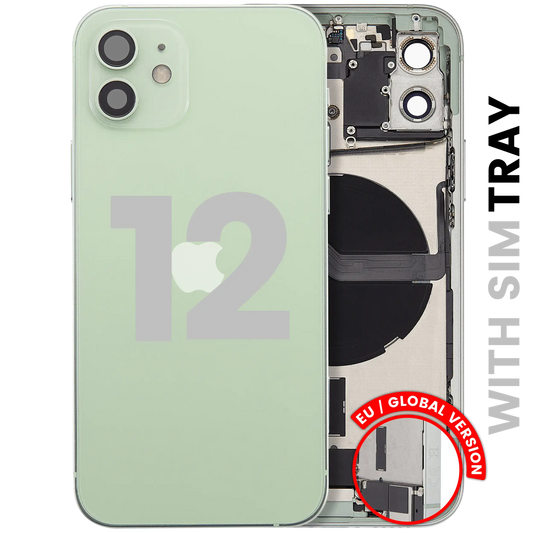 Back Housing W/ Charging Port Flex & Small Parts For iPhone 12 (EU / Global Version) (Used OEM Pull: Grade B) (Green)