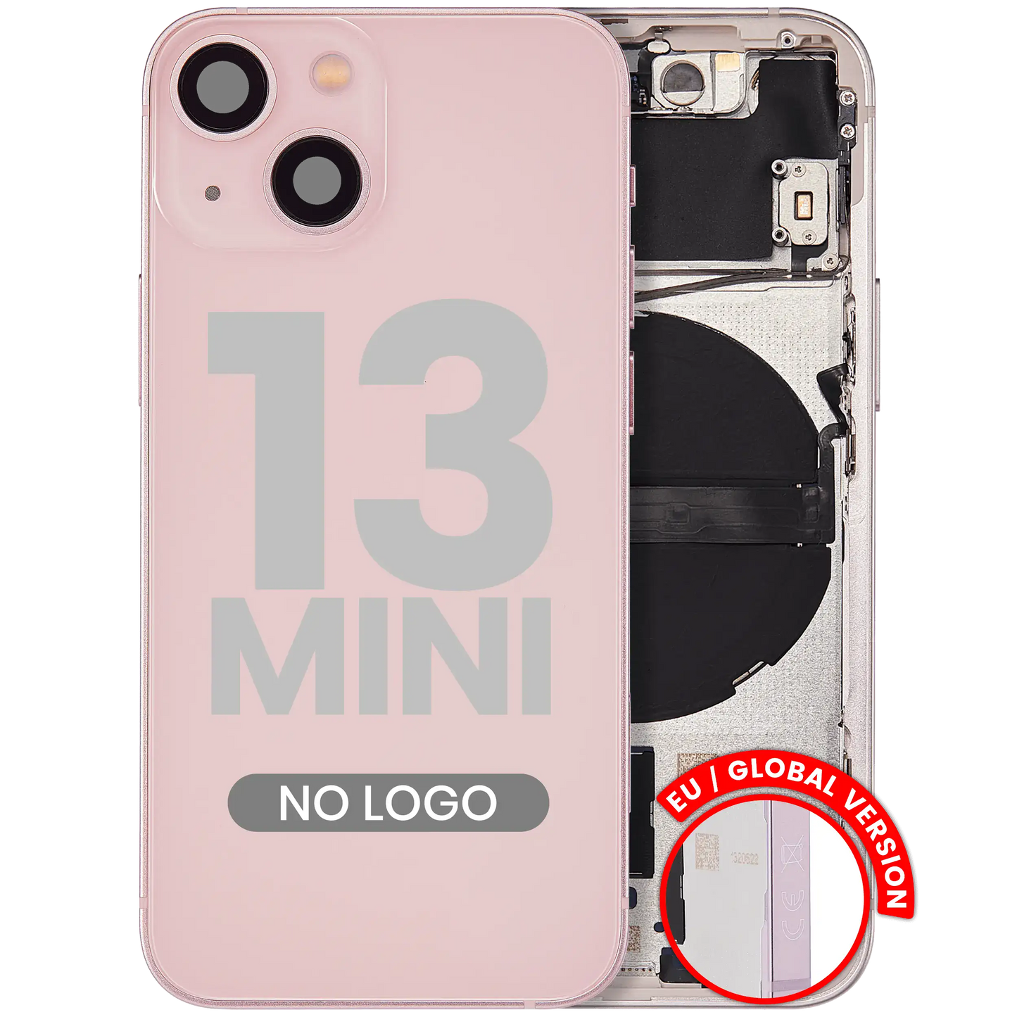 Back Housing W/ Small Parts For iPhone 13 Mini (EU / Global Version) (Aftermarket Plus) (Pink)