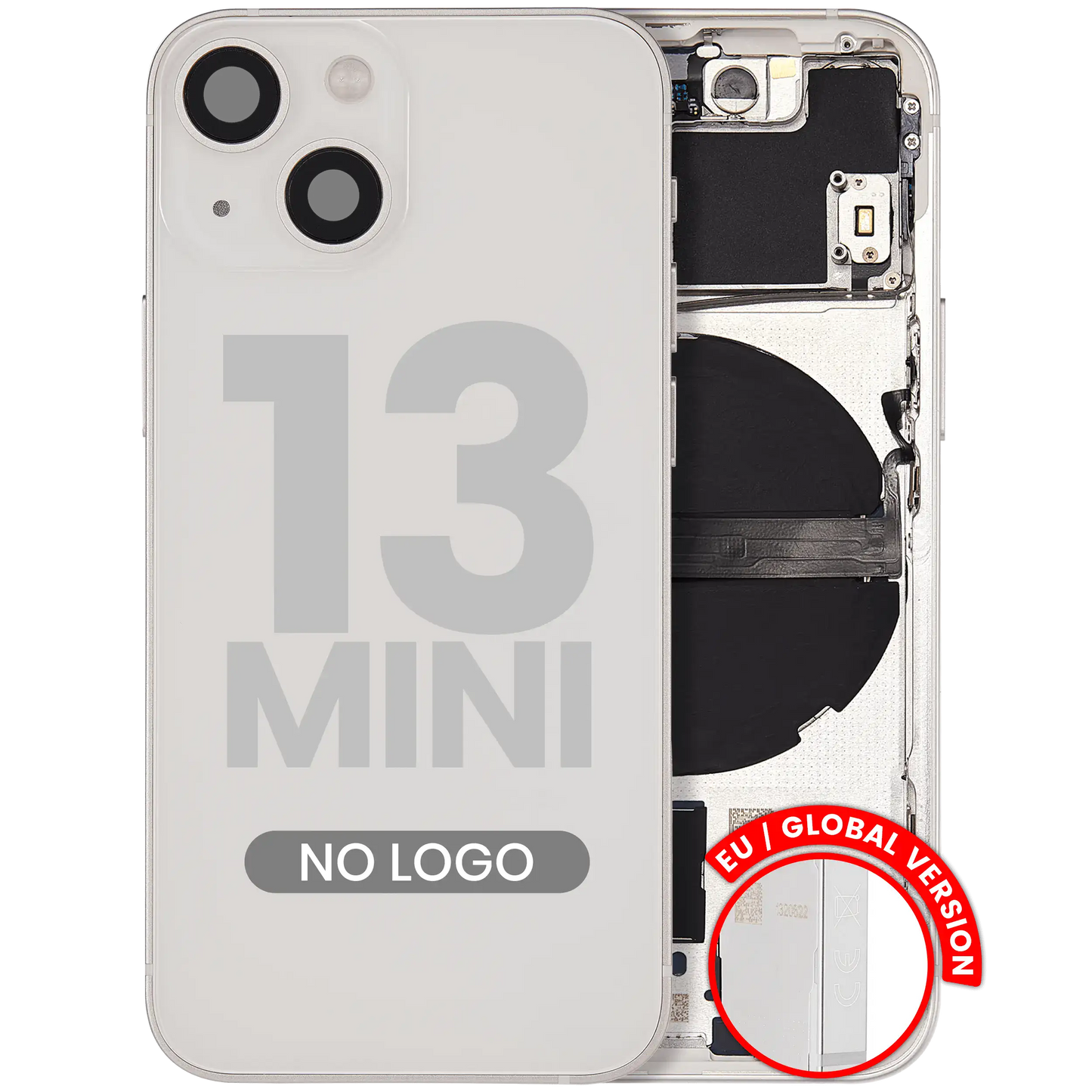 Back Housing W/ Small Parts For iPhone 13 Mini (EU / Global Version) (Aftermarket Plus) (Starlight)