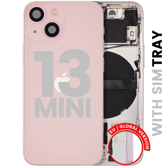 Back Housing W/ Small Parts For iPhone 13 Mini (EU / Global Version) (Used OEM Pull: Grade B) (Pink)
