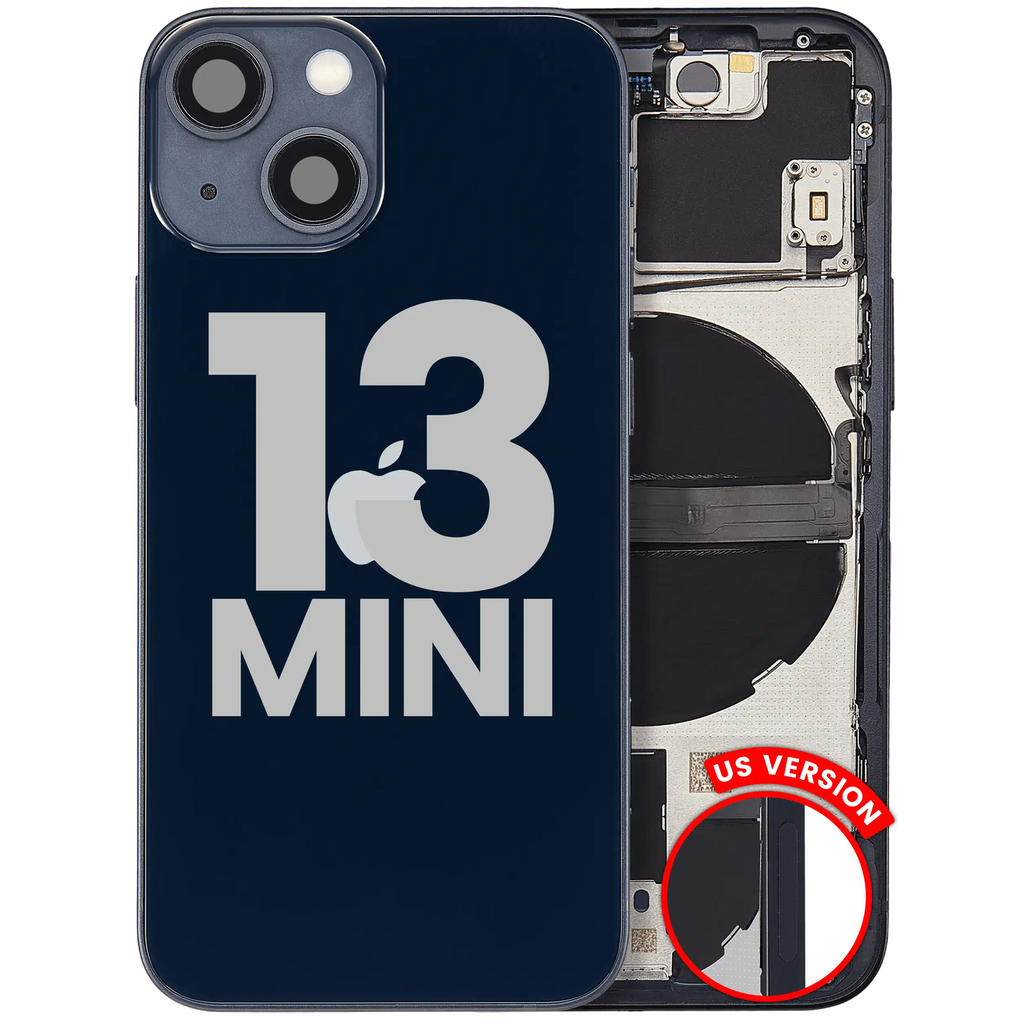 Back Housing W/ Small Parts For iPhone 13 Mini (US Version) (Used OEM Pull: Grade A) (Midnight)