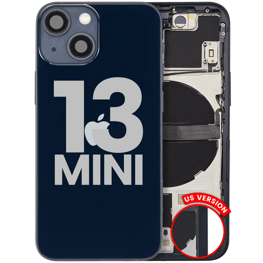 Back Housing W/ Small Parts For iPhone 13 Mini (US Version) (Used OEM Pull: Grade A) (Midnight)