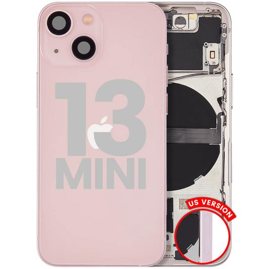 Back Housing W/ Small Parts For iPhone 13 Mini (US Version) (Used OEM Pull: Grade A) (Pink)