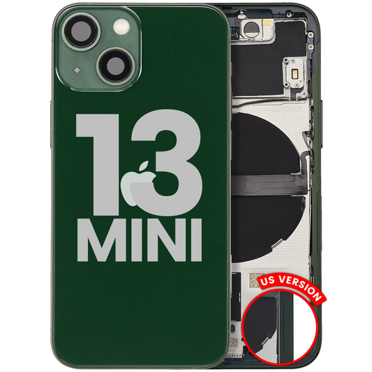 Back Housing W/ Small Parts For iPhone 13 Mini (US Version) (Used OEM Pull: Grade A) (Green)