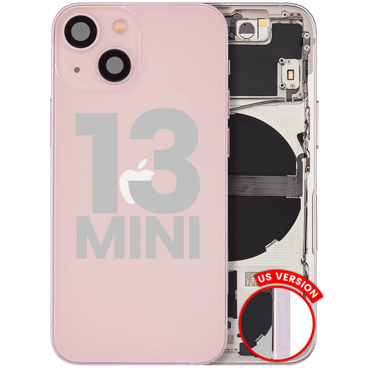 Back Housing W/ Small Parts For iPhone 13 Mini (US Version) (Used OEM Pull: Grade C) (Pink)