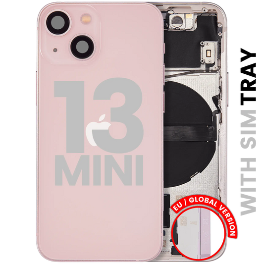 Back Housing W/ Small Parts For iPhone 13 Mini (EU / Global Version) (Used OEM Pull: Grade A) (Pink)