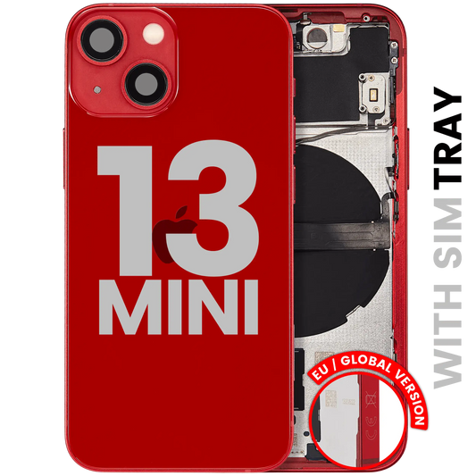 Back Housing W/ Small Parts For iPhone 13 Mini (EU / Global Version) (Used OEM Pull: Grade B) (Red)