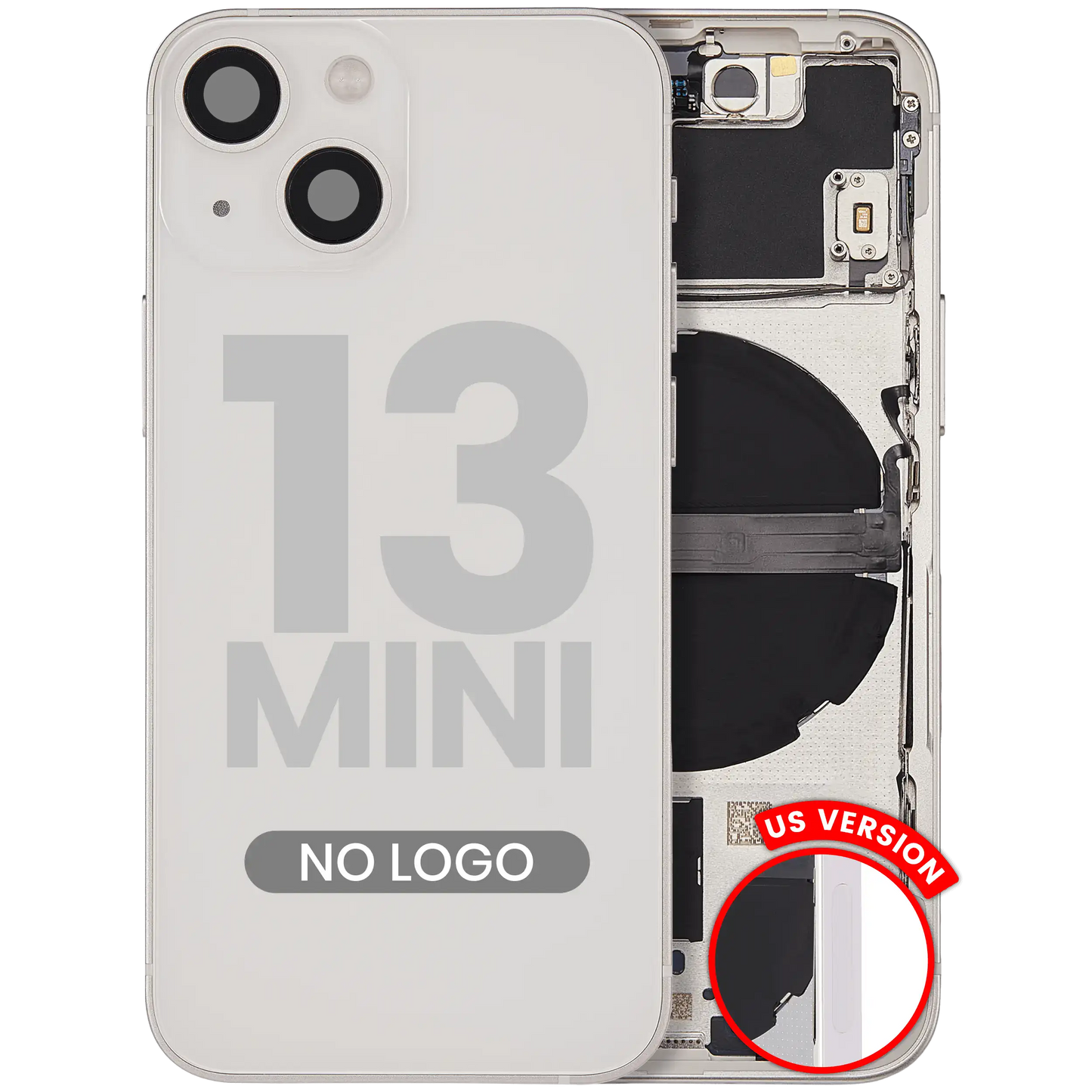 Back Housing W/ Small Parts For iPhone 13 Mini (US Version) (Aftermarket Plus) (Starlight)