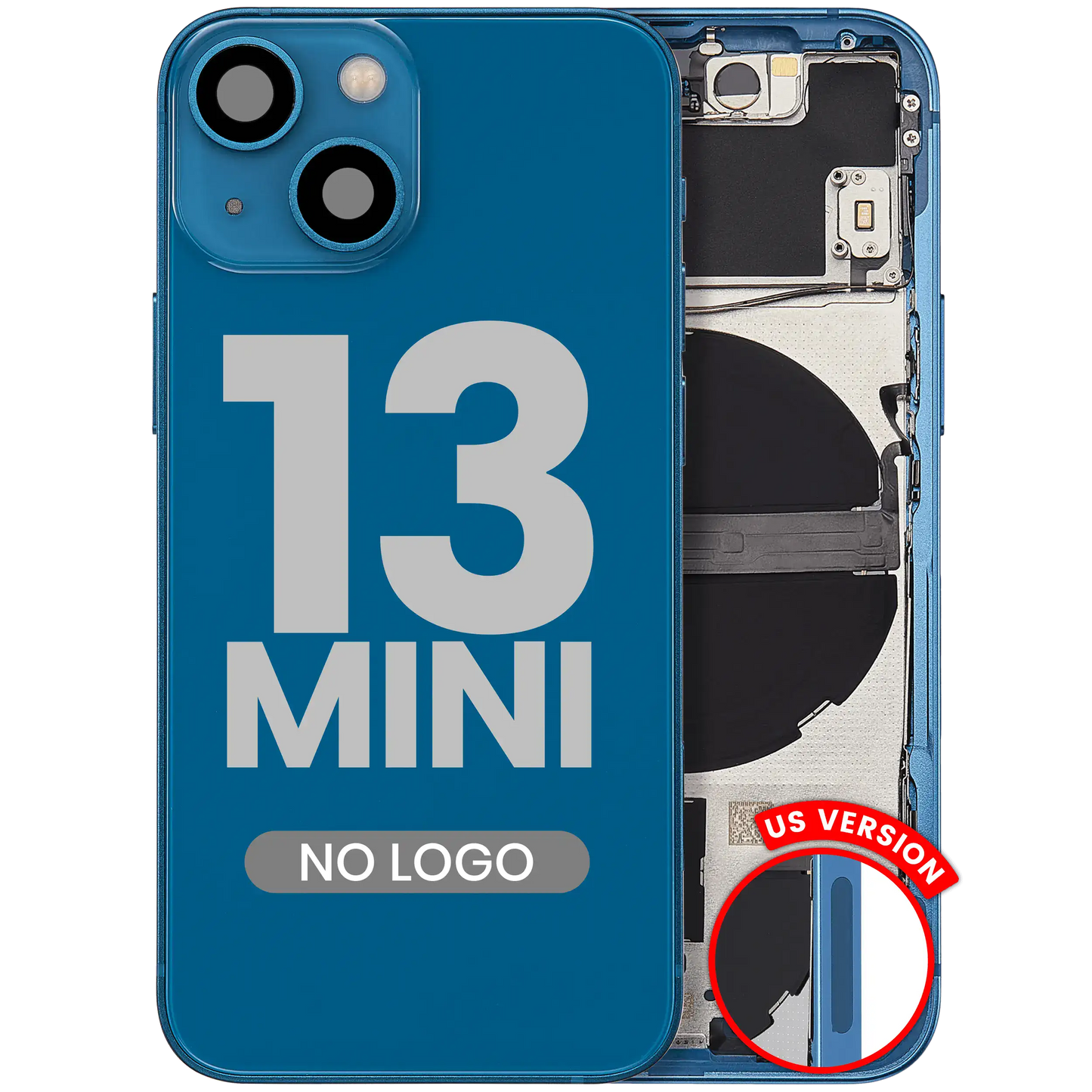 Back Housing W/ Small Parts For iPhone 13 Mini (US Version) (Aftermarket Plus) (Blue)