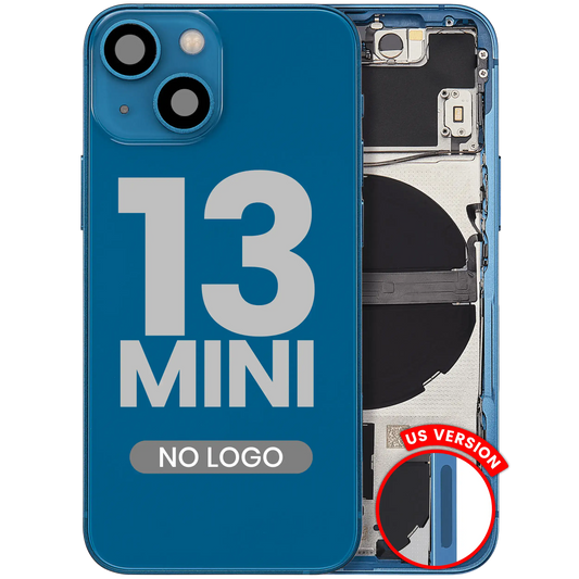 Back Housing W/ Small Parts For iPhone 13 Mini (US Version) (Aftermarket Plus) (Blue)